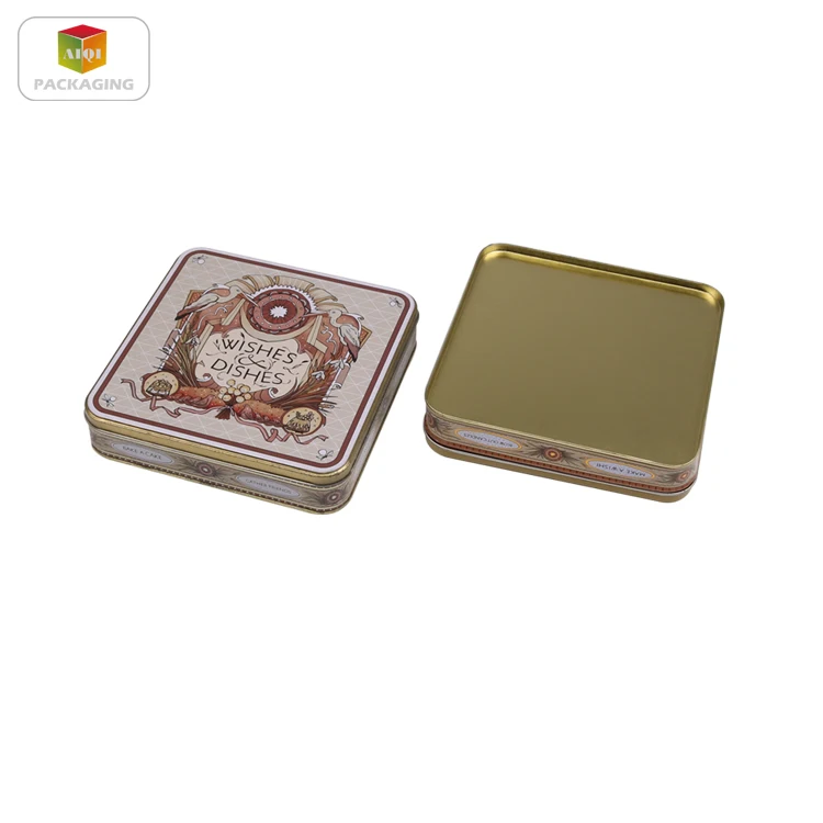 
Wholesale custom high quality food grade square metal packaging tea tin box 