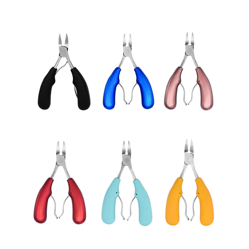 ABS Handle Double Spring Ingrown Toenail Trimming Cutter Pedicure Manicure Tools Podiatry Feet Care Stainless Steel Nail Clipper