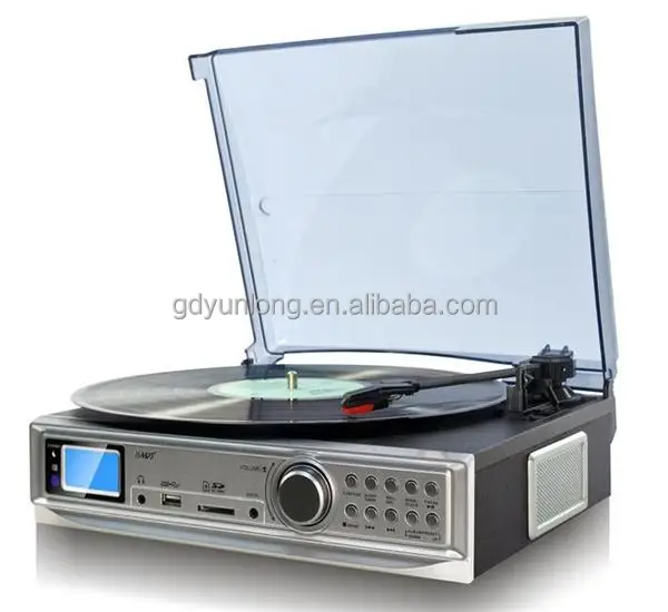 
3speed turntable with lift-lever & USB/SD & PLL Radio & Stereo Built-in speaker <span style=