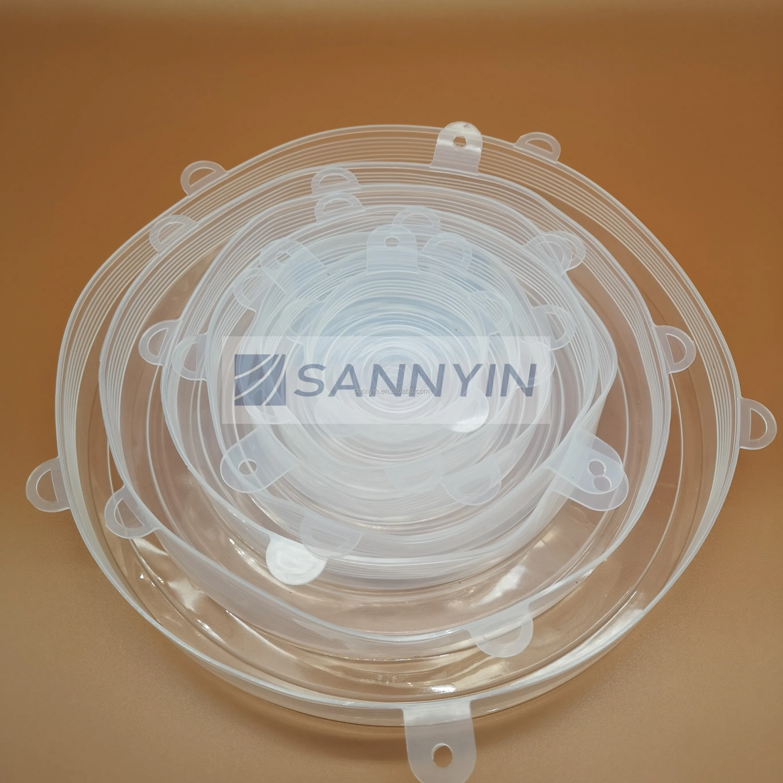 6/7/8 Pack New Designed Low MoQ Low Price Various Sizes Reusable and Durable No Spill No Slip  Cap Food Silicone Stretch Lids