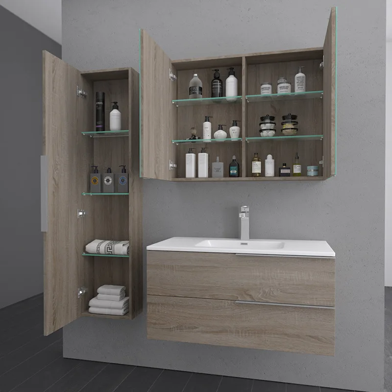 MDF SS Wash Vanities Bathroom Vanity Small Cabinets with mirror