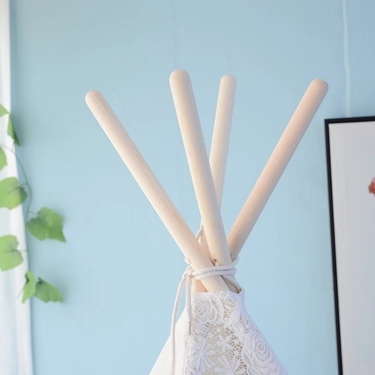 Детские вигвам из хлопчатобумажной ткани оптом, одобренные CE, простые белые палатки с ковриком