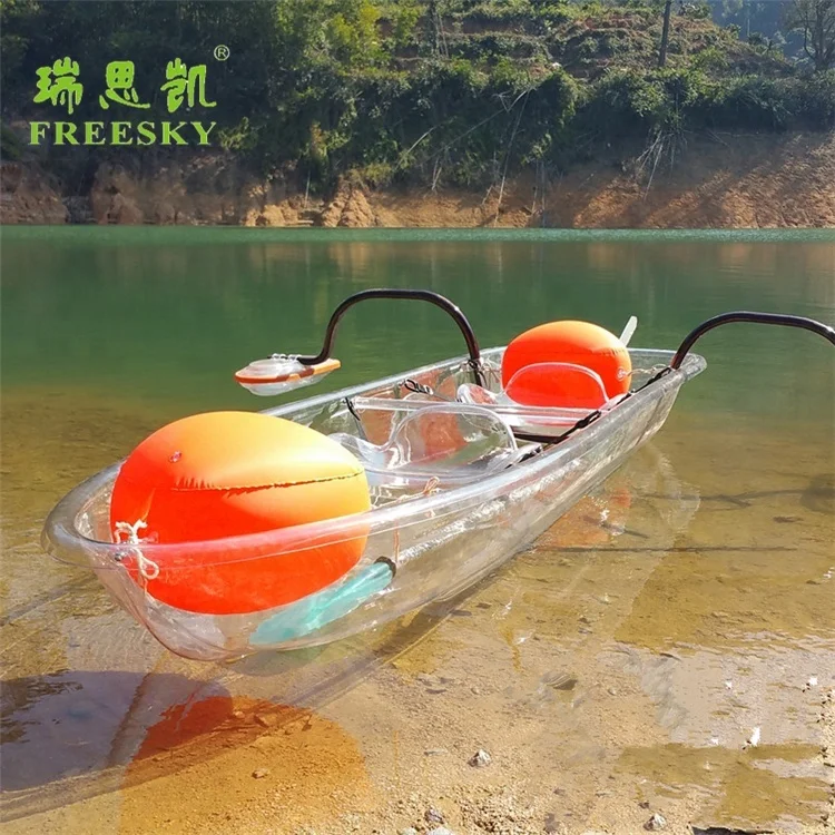 PC 2 seats banana clear bottom peddle boats ships transparent for sale