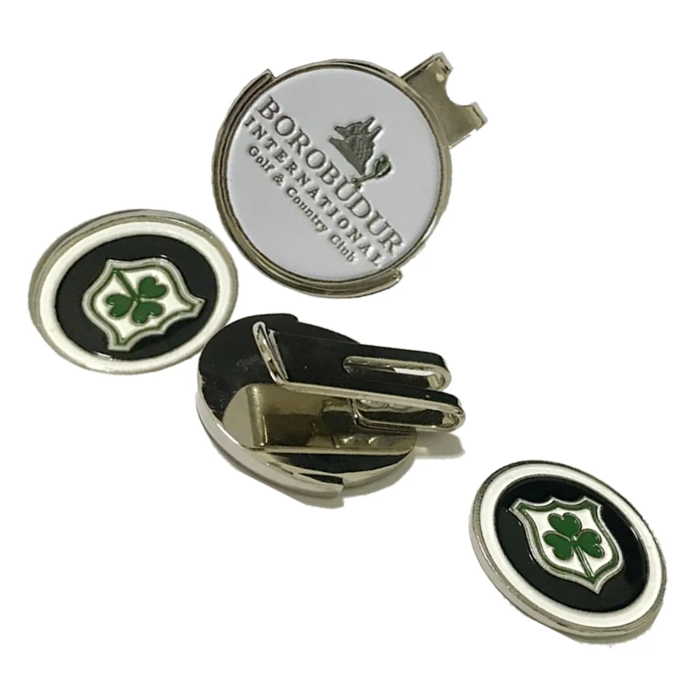 Golf Metals Factory Custom Design Die Casting Golf Magnetic Cap Clip Golf Ball Marker Hat Clip Headcover Clip
