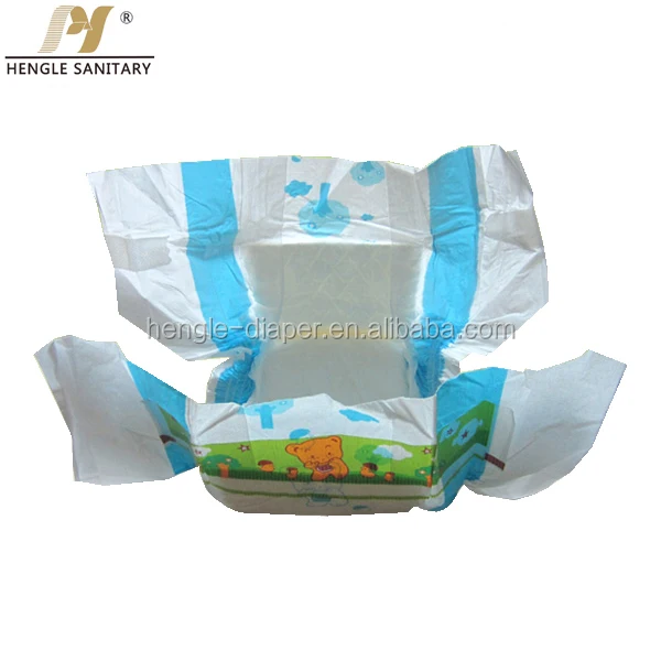 Newborn Grade A Disposable Baby Diaper Couche Bebe En Gros With Elastic Waistband