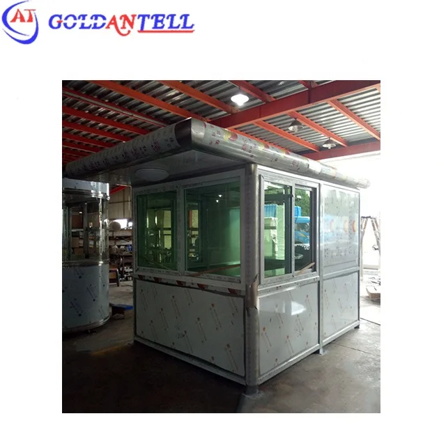 industrial 2.7m large size ticket booth box design modular customizable portable type hitech kiosk with steel tank