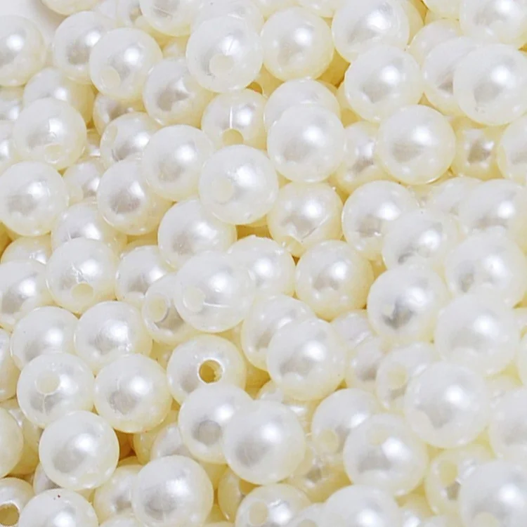 Decorative round loose faux white plastic decoration pearls