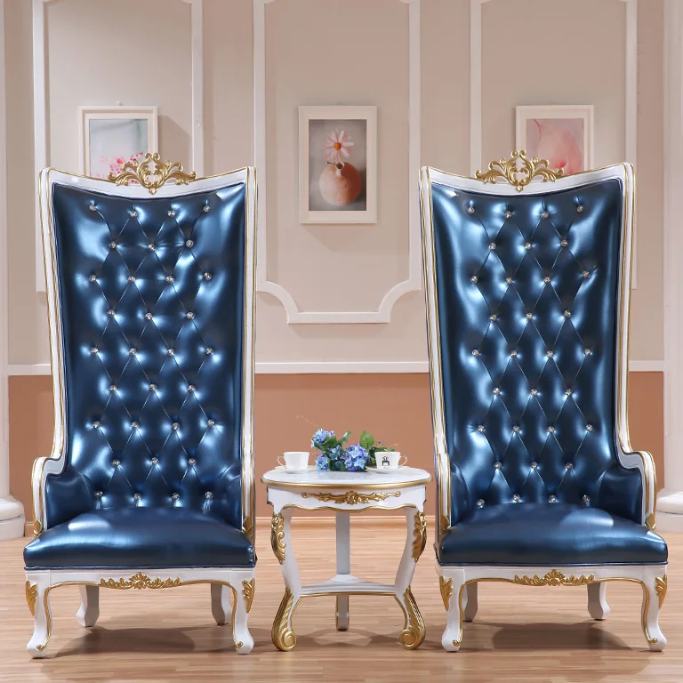 Factory direct Hotel lobby decoration chair royal High Back Wing Sofa Chair