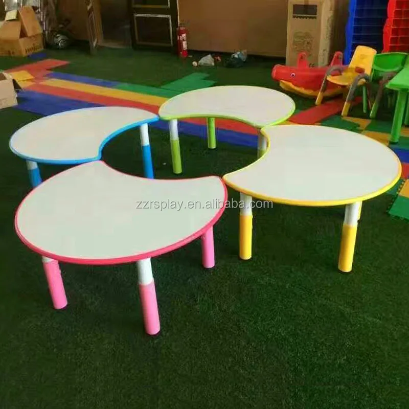 wholesale stock kindergarten furniture kids table chair with plastic foot