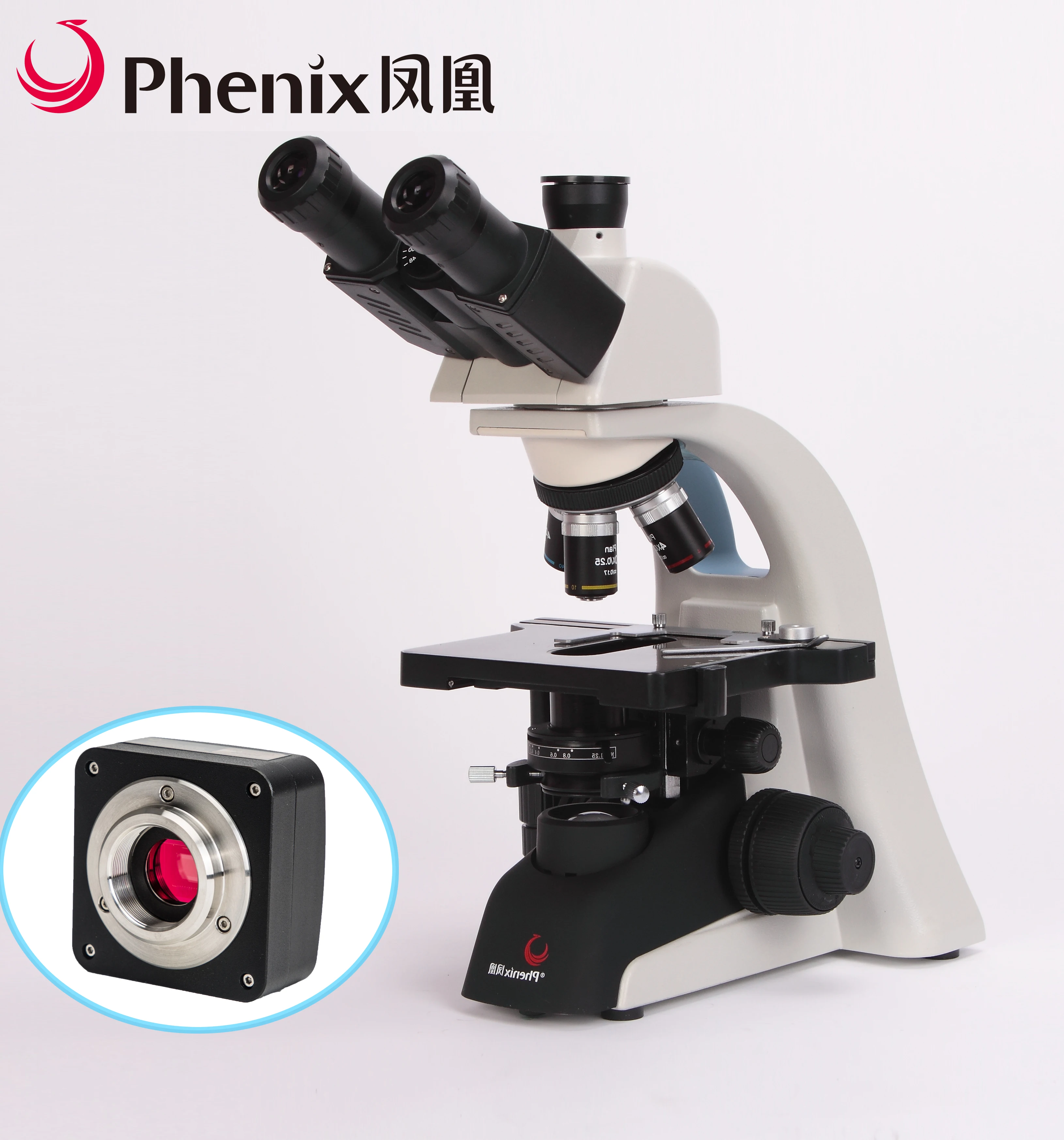 Phenix 5.0mega camera Professinal 40X-1600X Trinocular Biological Microscope for  laboratory