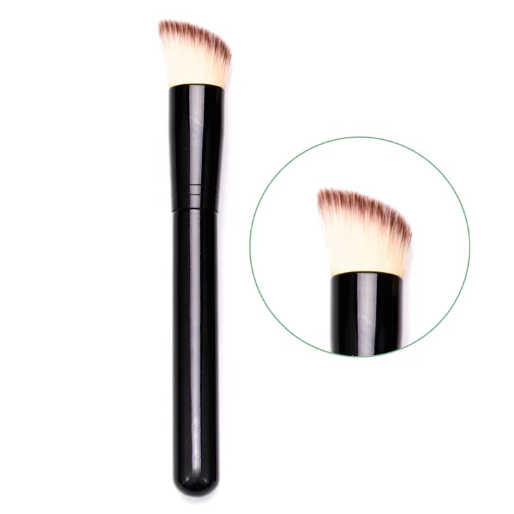 Wholesale Synthetic Single Kabuki Brush Angle Flat Top Liquid Oval Foundation Buffing Brush Private Label Foundation Brush
