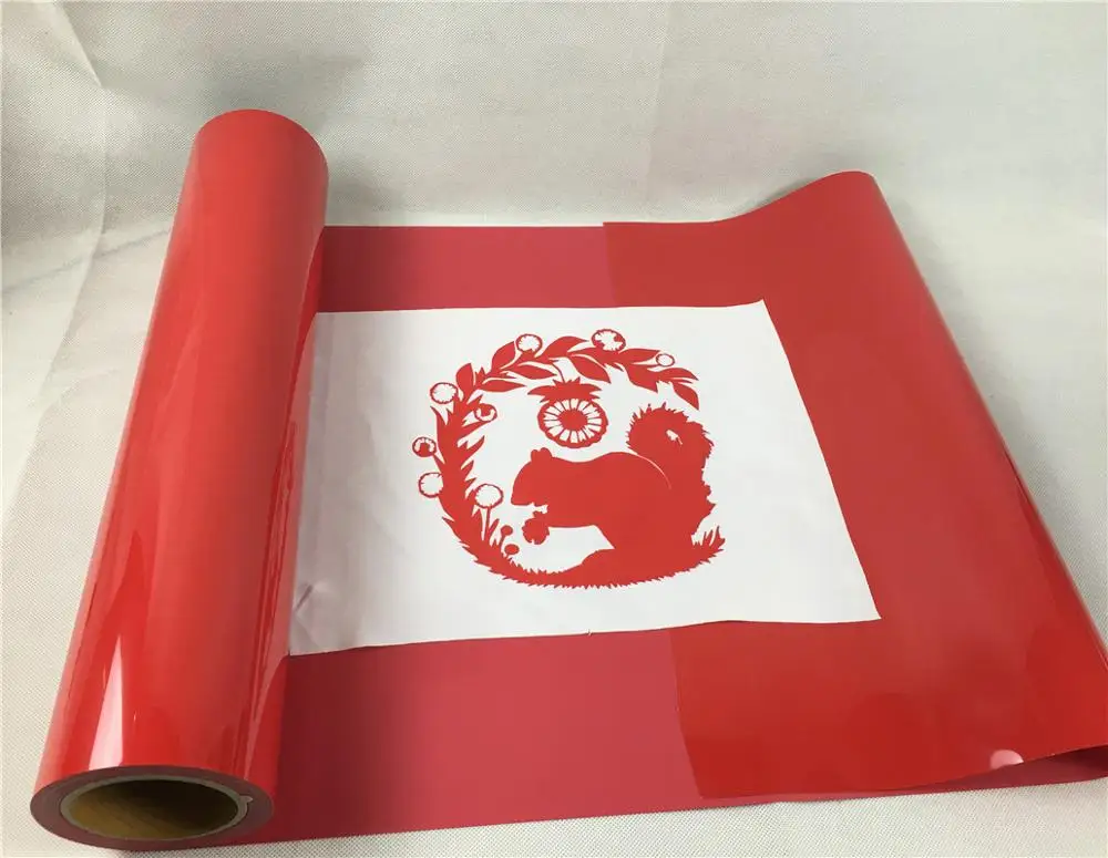 China wholesale red PVC heat transfer vinyl for custom t shirt printing