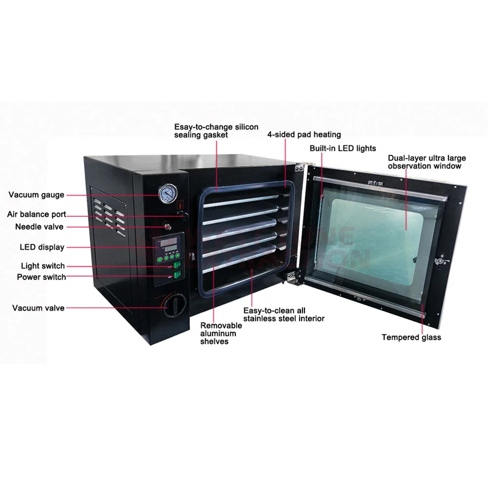 West Tune WTVO series 1.9cf laboratory vacuum drying oven with 5 shelves