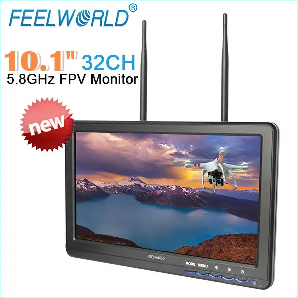 10 дюйма высокой яркости нет синий экран rc модели fpv монитор с двойной приемник hdmi av входа