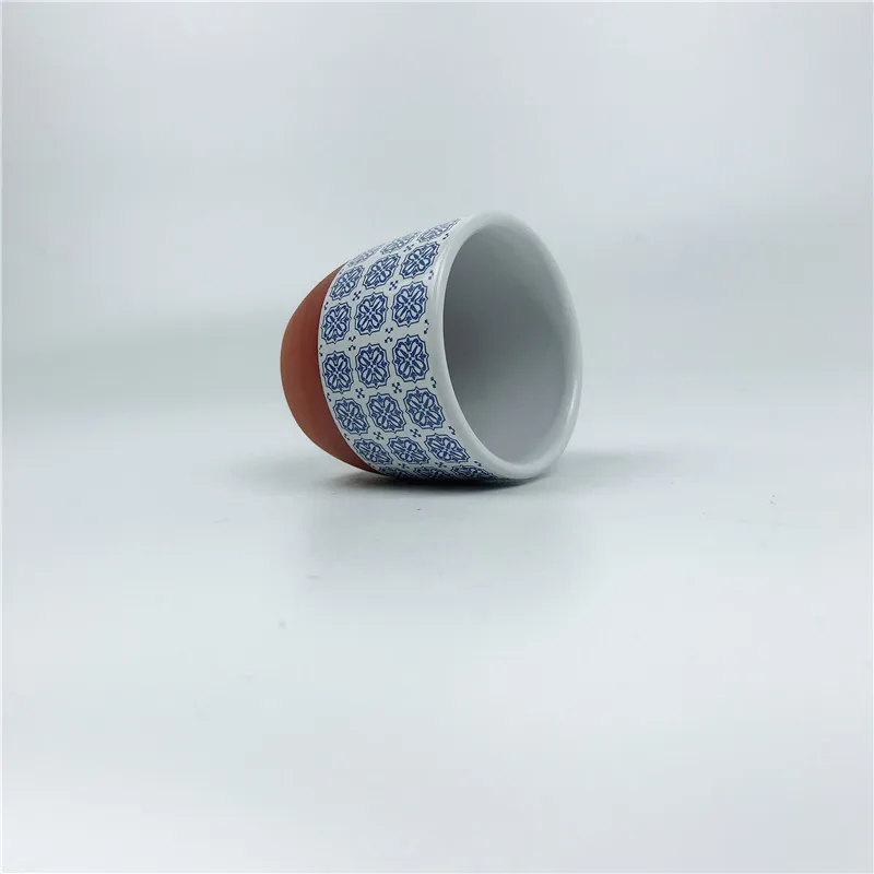 2019 New Design Stoneware Terracotta Round Cup with Decal Small Cup for Sake, White Spirit, and so on