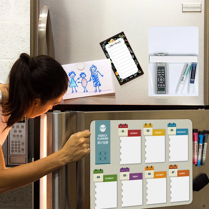 Высококачественный прозрачный маркер из пвх, магнитная карманная сумка для хранения мелких предметов для холодильника, магнитный держатель для ручек