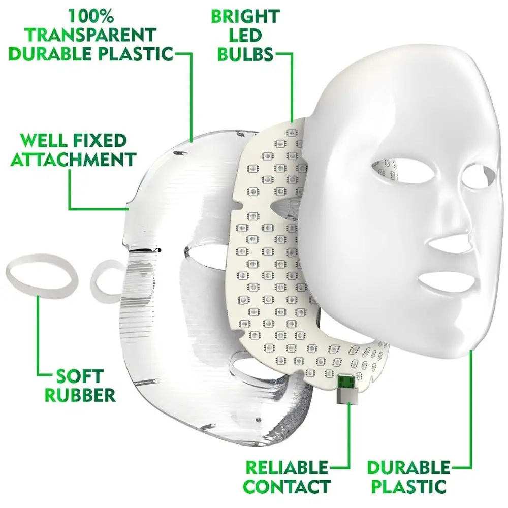YYR 2018 Best selling Beauty salon use 7 colors LED light face mask for skin rejuvenation