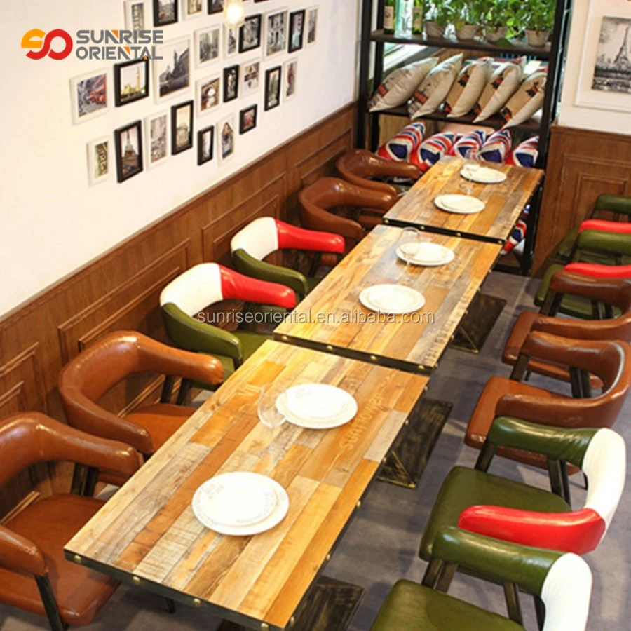 
cheap wooden coffee table and chair for coffee shop 