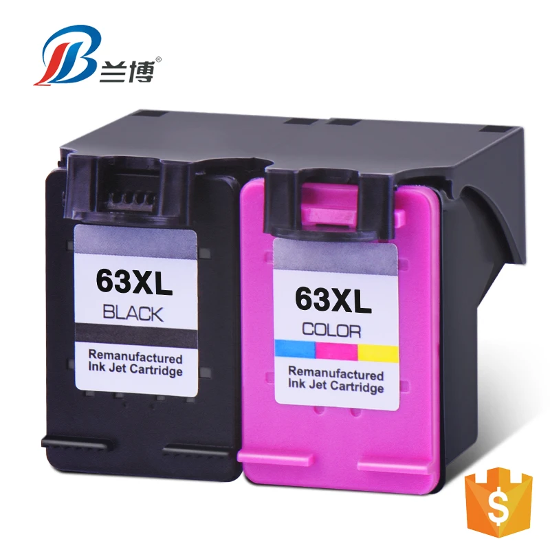 High quality remanufactured 63 xl Ink Cartridge compatible for hp Officejet 4650 3830 3831