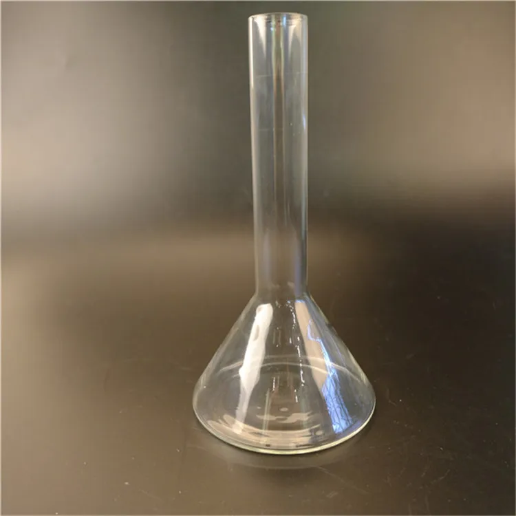 Лабораторная емкость объемом 2 л конической формы из дутого стекла с узким горлышком, переработанная треугольная мерная колба
