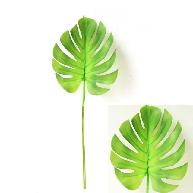 
Tropical Palm DIY Fake Green Artificial Monstera Leaves for Home Kitchen Party Decorations Handcrafts Novelty Office 