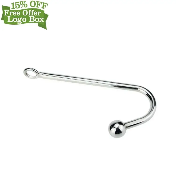 Free Custom Box - Men Women Couples Anal Toys Stimulation Hook Stainless Steel Bead Massage