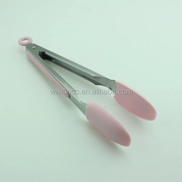 Practical Stainless Steel Silicone Kitchen Food Tongs for Barbecue Salad Grilling Frying Cooking