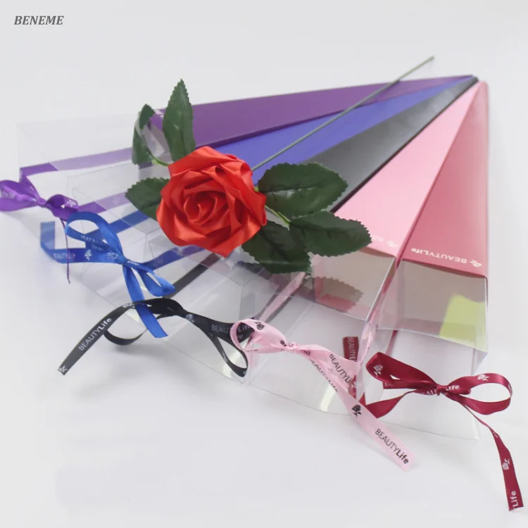 Hot Selling 41 cm 63 cm Long Paper Flower Box Cone Single Long Stem Roses Box