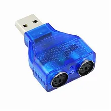 Blue USB Male to PS2 Female Cable Adapter Converter Use For Keyboard Mouse #DYUA2901