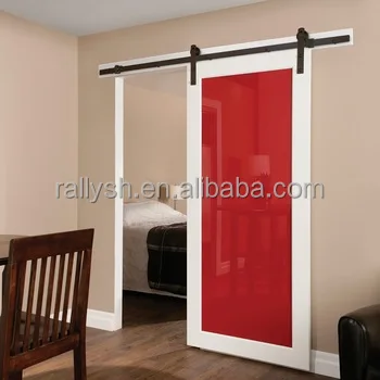 
soft-closing system for sliding glass doors Classic sliding top mounted barn wood door hang roller track hardware 