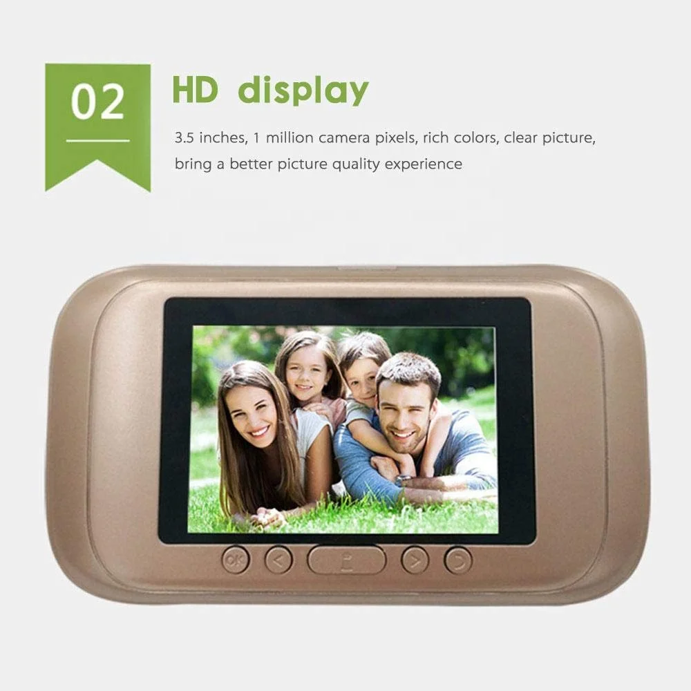  Цифровой дверной глазок с экраном OLED 3 5 дюйма камера дверного звонка видео ночного видения фото широкоугольная
