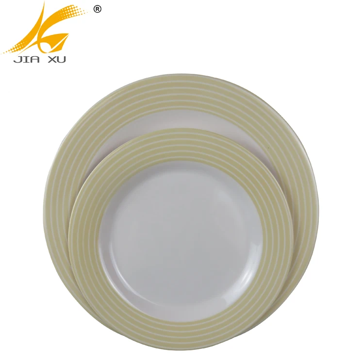 
promotion products simple ring design round flat plate melamine for diner 