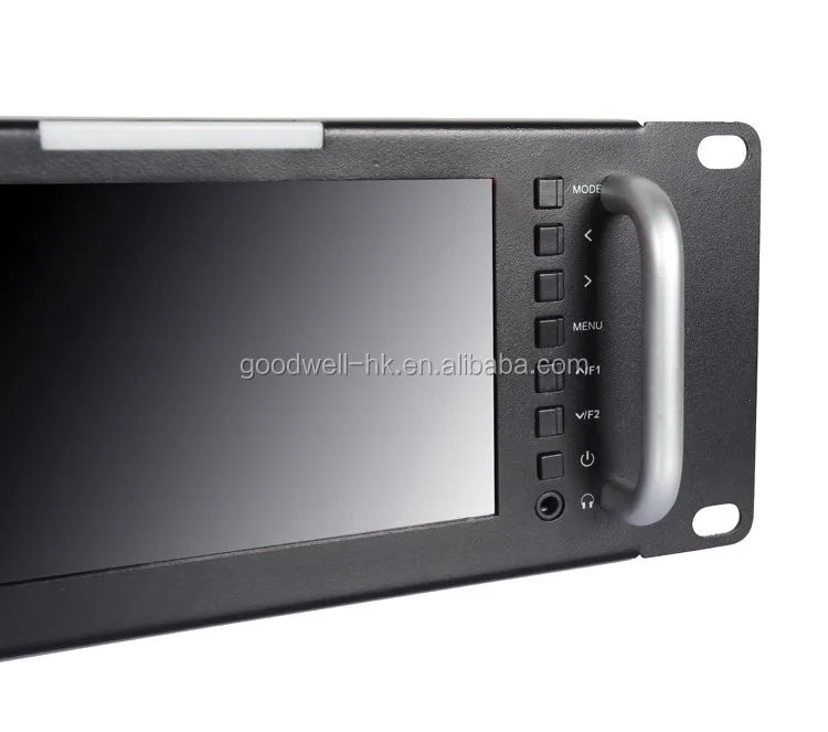Rack Mount Triple 2RU 800x 480 5 Camera Video Monitor built in HD-SDI 3G/HD/SDI Inputs and Tally System
