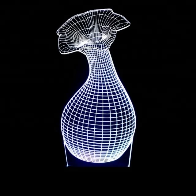 Customized Desk Top 3d led acrylic Vase sign