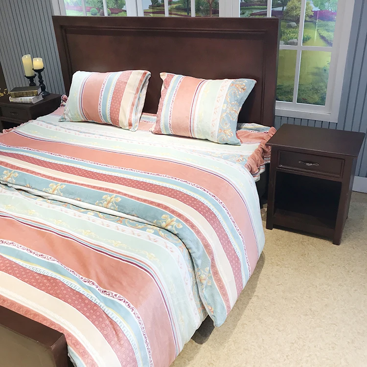 Home Bedding Comforter Sets with Bed Cover Blanket Adult Jacquard Printed Flannel Fleece 100% Polyester King Size 4pcs 60 4 Pcs