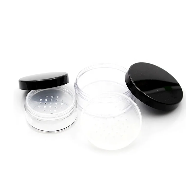 Factory sales 5g 30g 50g loose powder jar with sifter compact container 10g Powder Makeup Jar for Loose Powder Cosmetic Sifter