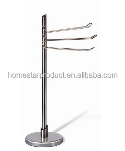 bathroom accessories floor freestandign swing arms towel holder chrome