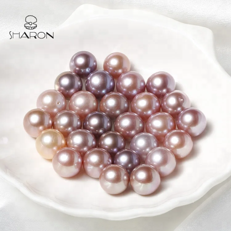 Bulk Wholesale 10-12mm High Luster Cultured Freshwater Round A Pink Lavender Edison Pearls