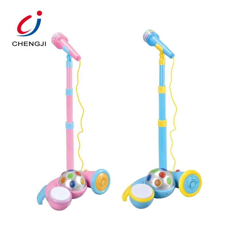 Electric plastic musical instruments karaoke microphone toy for kids