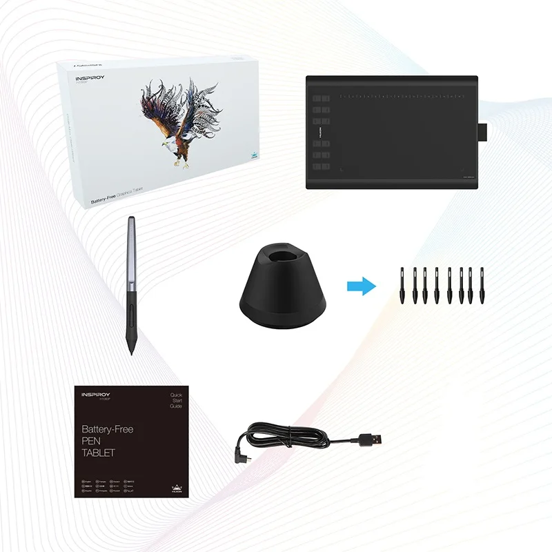  Графический планшет Huion H1060P для рисования 8192 уровней emr с безбатарейным стилусом и функцией