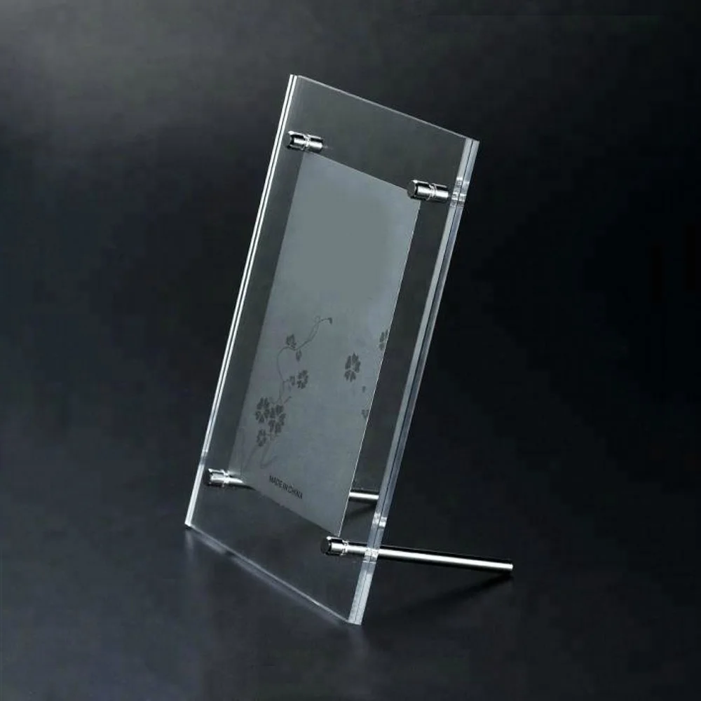 Standing desk A4 acrylic frame with screw photo picture display stand
