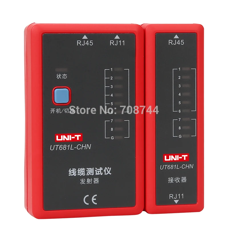 UNI-T UT681L Portable Cable Tester Line Detector Tests Ethernet Cables And Telephone Lines With RJ45 And RJ11 Interface