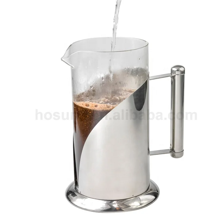 304 Stainless Steel French Press Coffee Maker With High Borosilicate Glass And Reusable Filter
