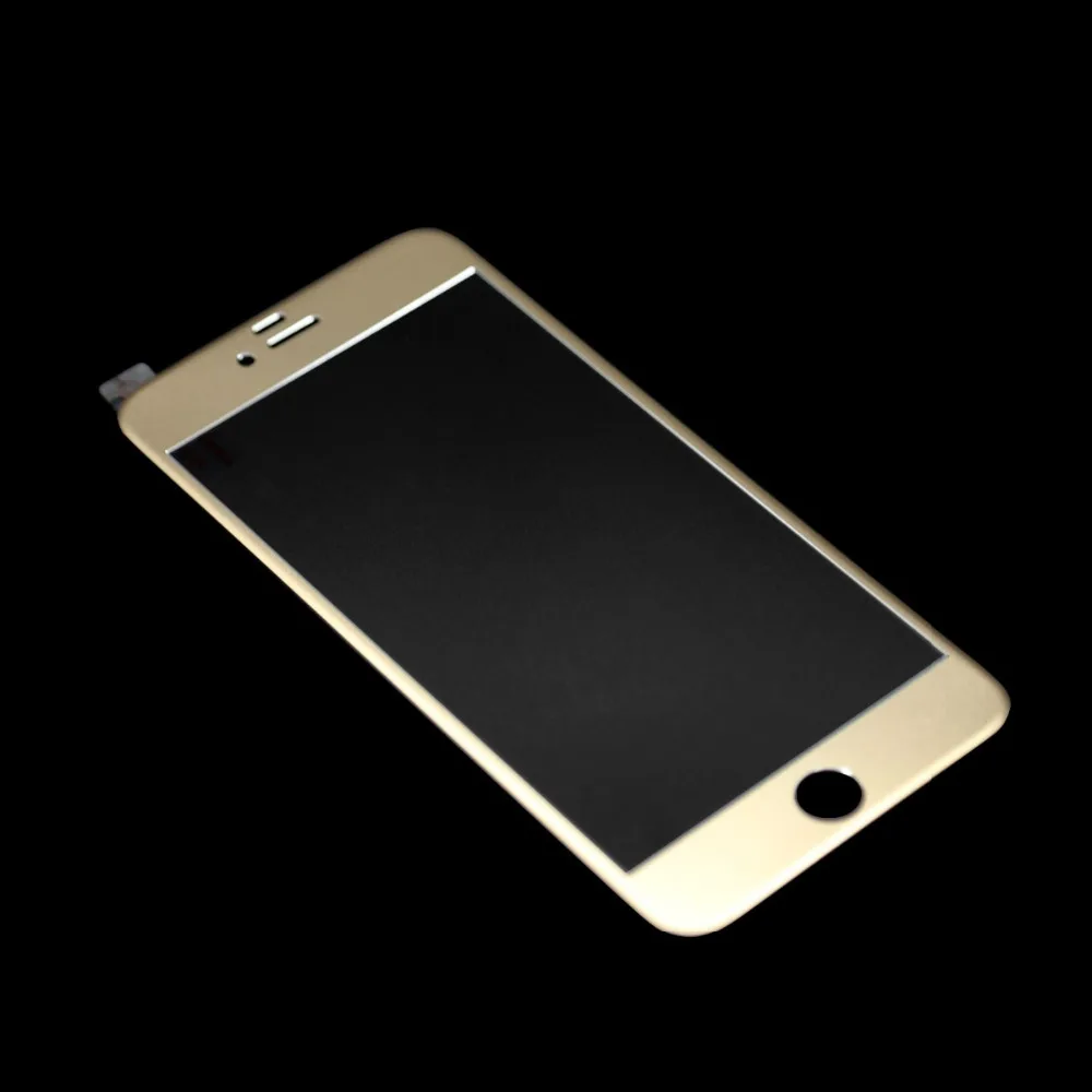 Цветное защитное закалённое стекло титановый сплав для iPhone 6 5.5 дюймов 3-D дизайн полная защита экрана