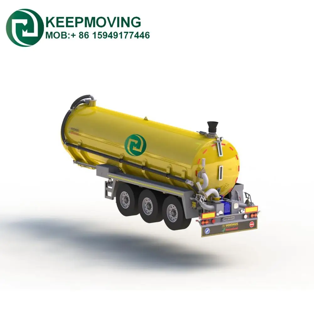2-axle 20CBM Vacuum Sewage Semi Trailer