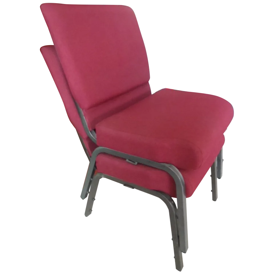 Stacking interlocking church chair with bookrack