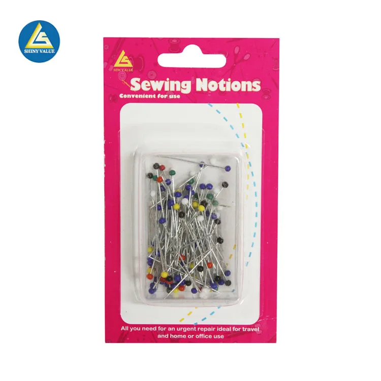Plastic colorful Glass Head Pins Straight Dressmaker Pins for Sewing Craft