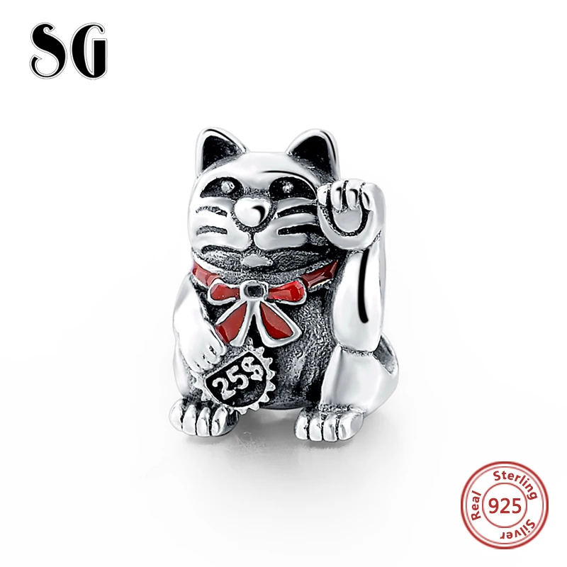 925 Sterling Silver Cat Horse Charms Beads Bracelets For Women Jewelry
