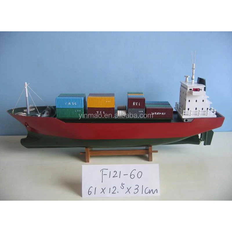 Minature Wooden Container Ship model, 60cm wooden container boat model