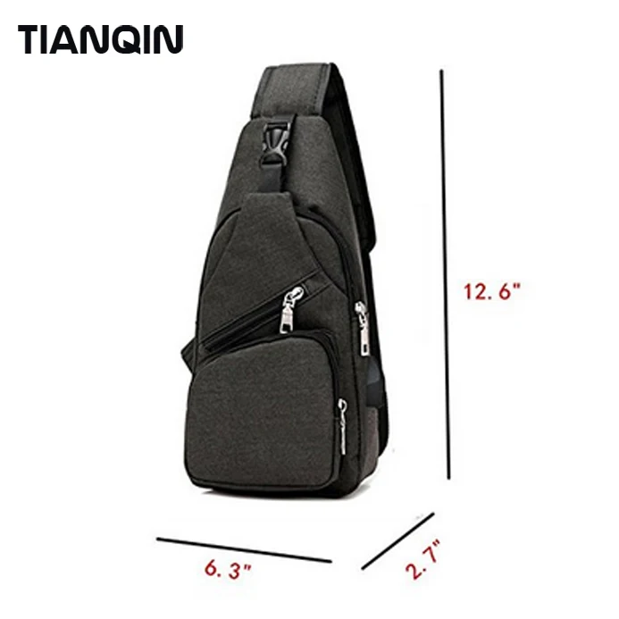 New Design Fashion Trend Travel Backpack Daypack Sling Bag with USB Charging for Men Women